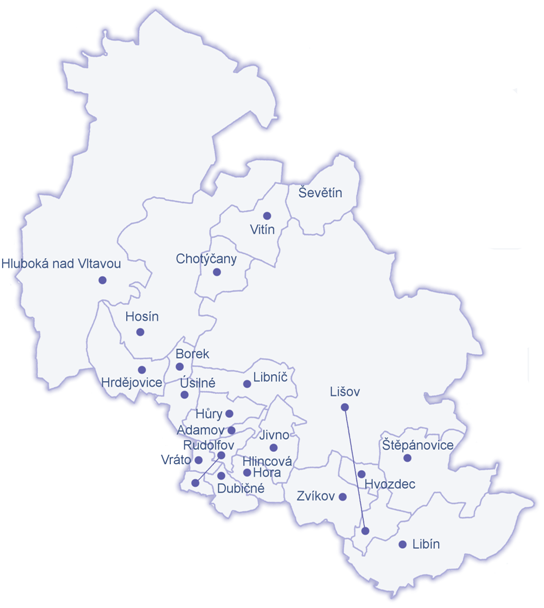 Mapa MAS Hlubocko - Lišovsko